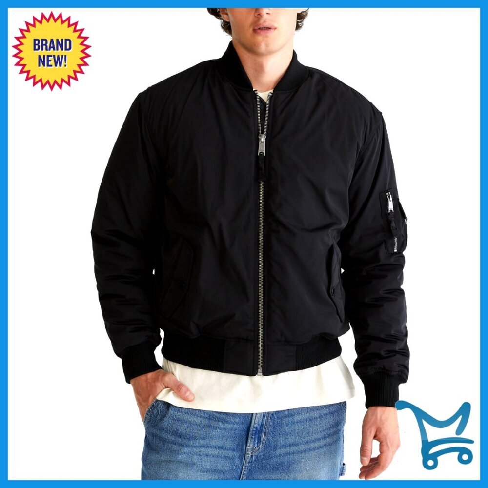 Men's Flight Bomber Jacket, Classic Fit, Zip-Up with Pockets